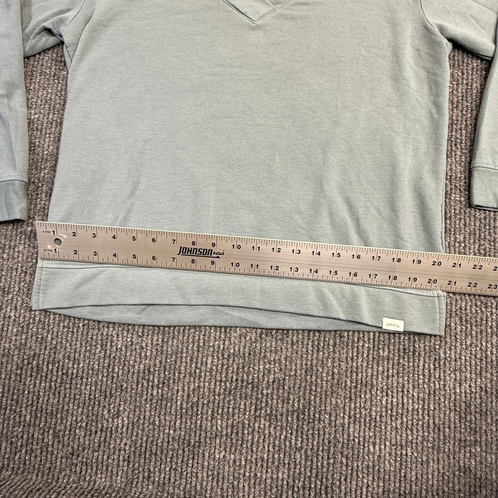Orvis Women Sage Green V-Neck Modal Blend Sweatshirt Pullover Size M 1720418 - Picture 5 of 10